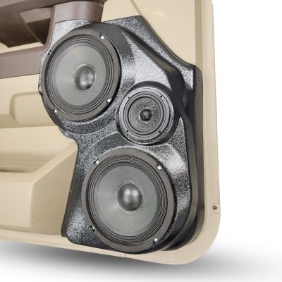 Front Door Custom Speaker Pods for the 2009-2018 Dodge Ram to hold Dual 6.5 in and 3.5 in speakers for car audio installation upgrade