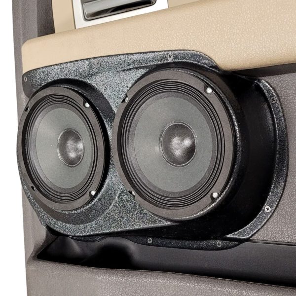 right ortho Speaker Upgrade for the Rear Door of your 2009-2014 Ford F150. Easy installation of a Dual 6.5" Midrange for the most powerful car stereo possible.