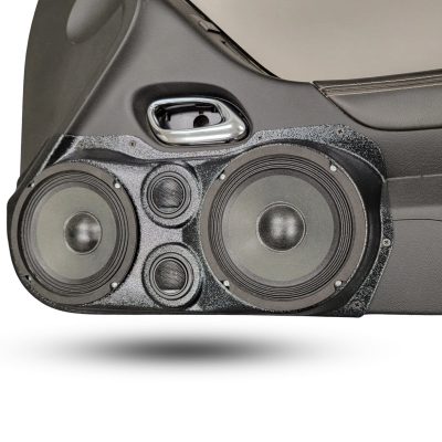 Front Door Custom Speaker Pods for the 2010-2015 Chevrolet Camaro to hold Dual 6.5 in and Dual 2.0 in speakers for car audio installation upgrade