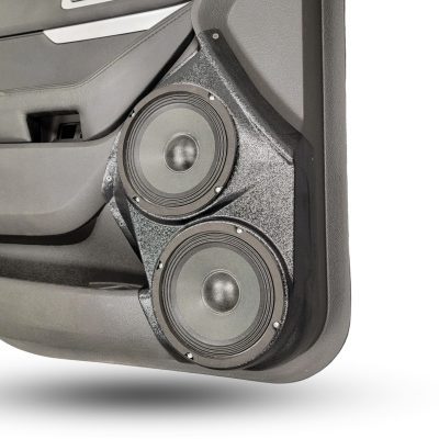 Front Door Custom Speaker Pods for the 2011-2015 Ford Explorer to hold Dual 6.5 in speakers for car audio installation upgrade