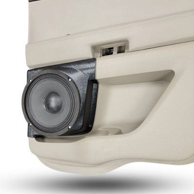 Rear Door Custom Speaker Pods for the 2011-2015 Ford Explorer to hold 8.0 in speakers for car audio installation upgrade