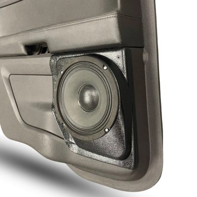 Rear Door Custom Speaker Pods for the 2011-2015 Ford Explorer to hold 8.0 in speakers for car audio installation upgrade