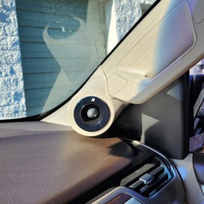 A-Pillar Custom Speaker Pods for the 2015-2020 Cadillac EscaladeESV Chevrolet Suburban Chevrolet Tahoe GMC Yukon to hold 3.5 in speakers for car audio installation upgrade
