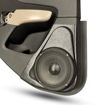 Rear Door Custom Speaker Pods for the 2014-2023 Jeep Cherokee to hold 8.0 in speakers for car audio installation upgrade
