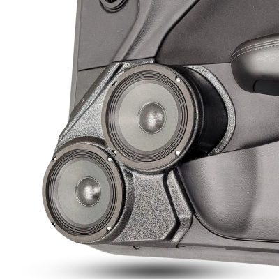 Front Door Custom Speaker Pods for the 2015-2023 Dodge Challenger to hold Dual 6.5 in speakers for car audio installation upgrade