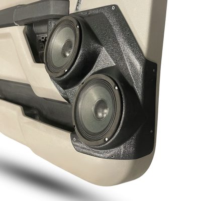Front Door Custom Speaker Pods for the 2015-2020 Ford F-150 F-250F-350 to hold Dual 6.5 in speakers for car audio installation upgrade