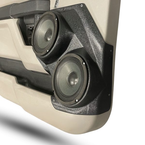 right ortho Speaker Upgrade for the Front Door of your 2017-2020 Ford F250, F350. Easy installation of a Dual 6.5" Midrange for the most powerful car stereo possible.