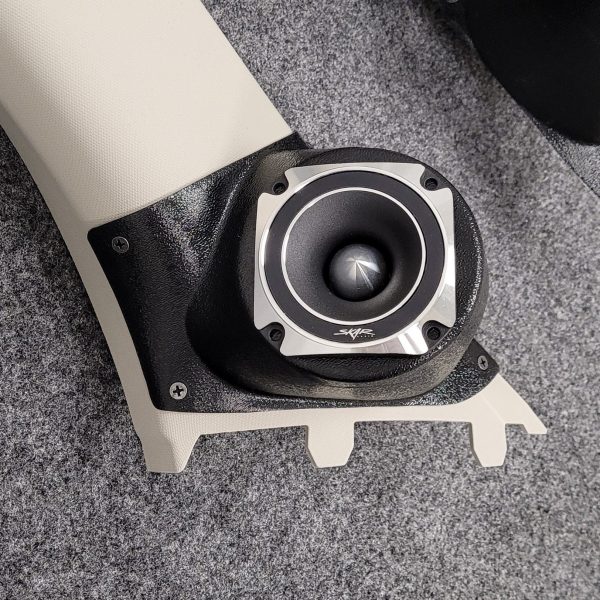 A-Pillar Custom Speaker Pods for the 2015-2022 Chevrolet Colorado GMC Canyon to hold 3.5 in speakers for car audio installation upgrade