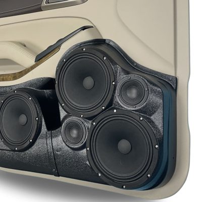 Front Door Custom Speaker Pods for the 2015-2020 Chevrolet Suburban Chevrolet Tahoe GMC Yukon to hold Dual 8.0 in and Dual 3.5 in speakers for car audio installation upgrade