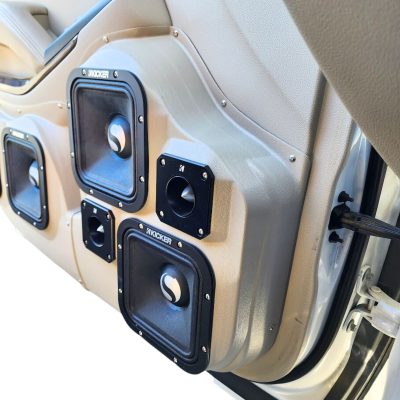 Front Door Custom Speaker Pods for the 2015-2020 Chevrolet Suburban Chevrolet Tahoe GMC Yukon to hold Dual 7.0 in and Dual 3.5 in speakers for car audio installation upgrade