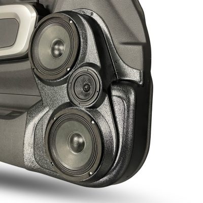 Front Door Custom Speaker Pods for the 2016-2024 Nissan Titan to hold Dual 6.5 in and 3.5 in speakers for car audio installation upgrade