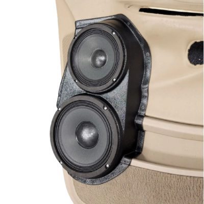 Front Door Custom Speaker Pods for the 1998-2002 Ford Expedition to hold 8.0 in and 6.5 in speakers for car audio installation upgrade
