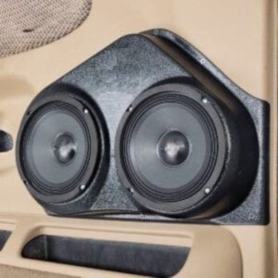 Front Door Custom Speaker Pods for the 1999-2001 Dodge Ram to hold Dual 6.5 in speakers for car audio installation upgrade