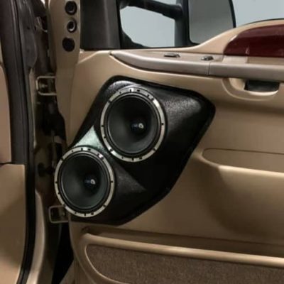 Front Door Custom Speaker Pods for the 1999-2007 Ford Excursion F-250F-350 to hold Dual 6.5 in speakers for car audio installation upgrade