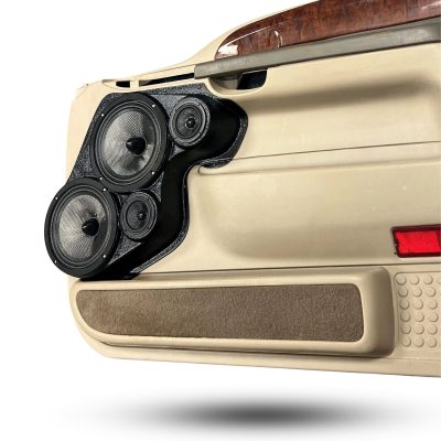 Front Door Custom Speaker Pods for the 1999-2007 Ford Excursion F-250F-350 to hold Dual 8.0 in and Dual 3.5 in  speakers for car audio installation upgrade