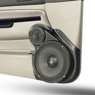 Front Door Custom Speaker Pods for the 1999-2004 Volkswagen Jetta to hold 8.0 in and 3.5 in speakers for car audio installation upgrade
