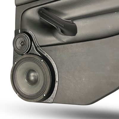 Rear Door Custom Speaker Pods for the 1999-2004 Volkswagen Jetta to hold 8.0 in and 3.5 in speakers for car audio installation upgrade