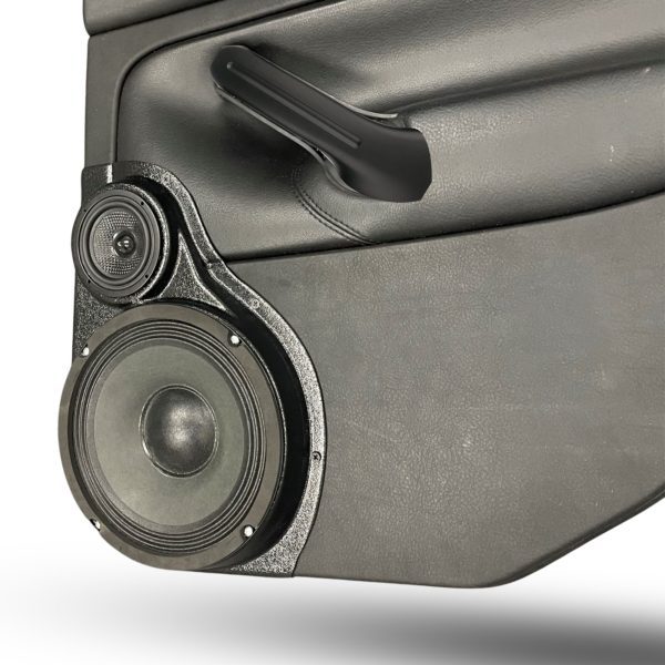 Rear Door Custom Speaker Pods for the 1999-2004 Volkswagen Jetta to hold 8.0 in and 3.5 in speakers for car audio installation upgrade