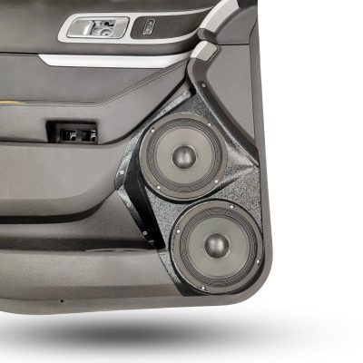 Front Door Custom Speaker Pods for the 2011-2015 Ford Explorer to hold Dual 6.5 in speakers for car audio installation upgrade