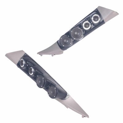 A-Pillar Custom Speaker Pods for the 2000-2006 Cadillac Escalade Chevrolet Avalanche Silverado Tahoe Suburban GMC Sierra Yukon to hold Dual 3.5 in and Dual 2.0 in speakers for car audio installation upgrade