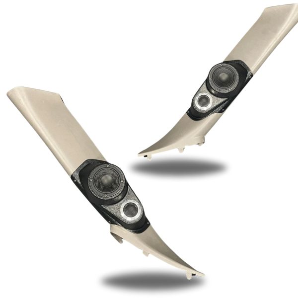 A-Pillar Custom Speaker Pods for the 2000-2006 Cadillac Escalade Chevrolet Avalanche Silverado Tahoe Suburban GMC Sierra Yukon to hold 3.5 in and 2.0 in speakers for car audio installation upgrade