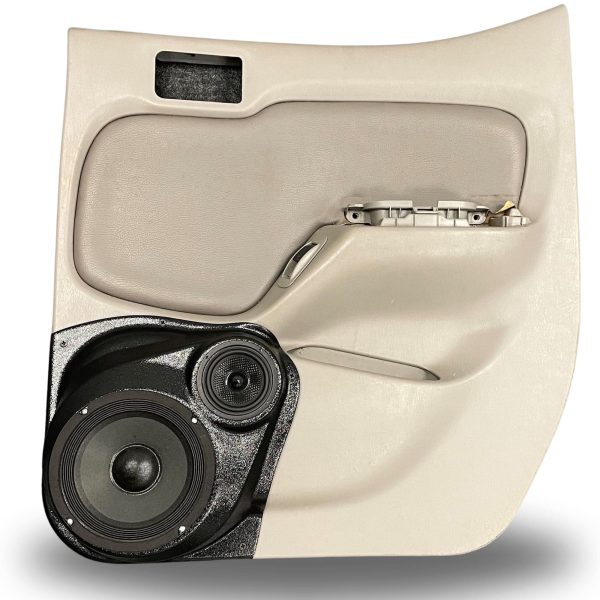 top center Speaker Upgrade for the Rear Door of your 2001-2004 Toyota Tacoma. Easy installation of a 6.5" and 3.5" Midrange or Tweeter for the most powerful car stereo possible.