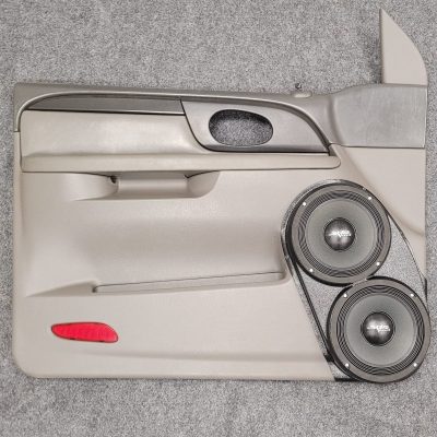 Front Door Custom Speaker Pods for the 2002-2005 GMC Envoy to hold Dual 8.0 in speakers for car audio installation upgrade