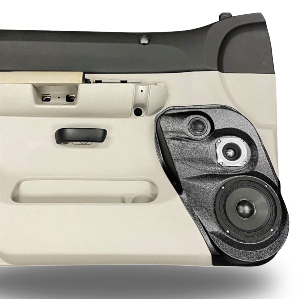 top center Speaker Upgrade for the Front Door of your 2007-2009 Chevrolet Silverado, GMC Sierra. Easy installation of a 6.5" Three Way Speaker System for the most powerful car stereo possible.