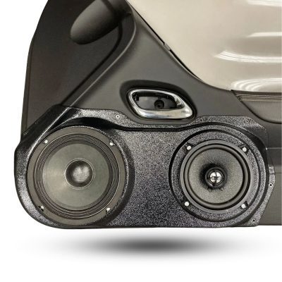 Front Door Custom Speaker Pods for the 2010-2015 Chevrolet Camaro to hold 6.5 in and 5.25 in speakers for car audio installation upgrade