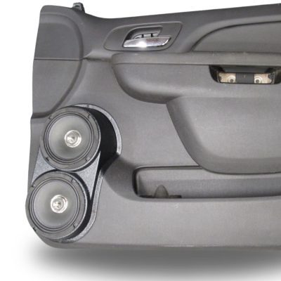 Front Door Custom Speaker Pods for the 2007-2009 Cadillac Escalade Chevrolet Avalanche Tahoe Silverado Suburban GMC Yukon Sierra to hold Dual 6.5 in speakers for car audio installation upgrade