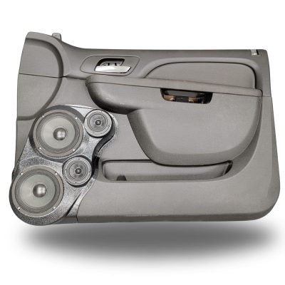 Front Door Custom Speaker Pods for the 2007-2009 Cadillac Escalade Chevrolet Avalanche Tahoe Silverado Suburban GMC Yukon Sierra to hold Dual 6.5 in and Dual 3.5 in speakers for car audio installation upgrade