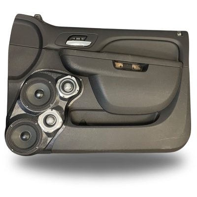 Front Door Custom Speaker Pods for the 2007-2009 Cadillac Escalade Chevrolet Avalanche Tahoe Silverado Suburban GMC Yukon Sierra to hold Dual 6.5 in and Dual 4.0 in speakers for car audio installation upgrade