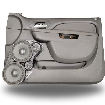 Front Door Custom Speaker Pods for the 2007-2009 Cadillac Escalade Chevrolet Avalanche Tahoe Silverado Suburban GMC Yukon Sierra to hold Dual 8.0 in and Dual 2.0 in speakers for car audio installation upgrade