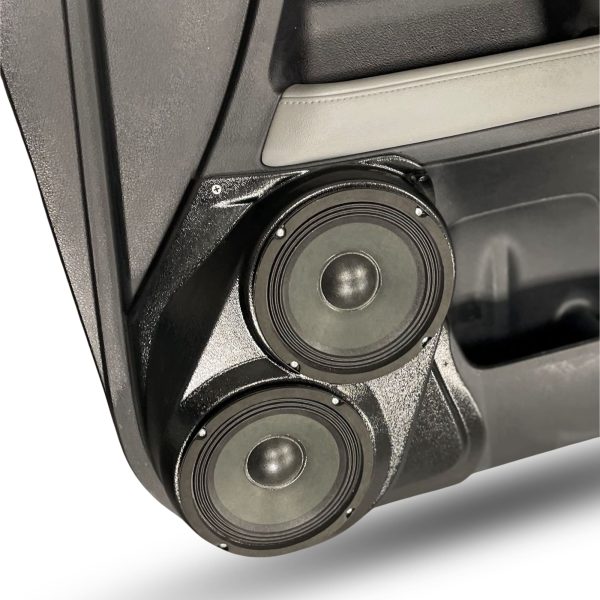 top center Speaker Upgrade for the Front Door of your 2010-2023 Toyota 4Runner. Easy installation of a Dual 6.5" Midrange for the most powerful car stereo possible.