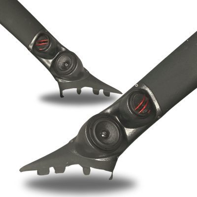 A-Pillar Custom Speaker Pods for the 2011-2023 Chrysler 300C Dodge Charger to hold 3.5 in and 2.0 in speakers for car audio installation upgrade