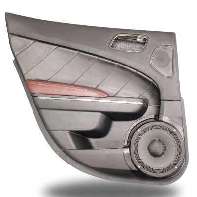 Rear Door Custom Speaker Pods for the 2011-2023 Chrysler 300C Dodge Charger to hold 8.0 in speakers for car audio installation upgrade