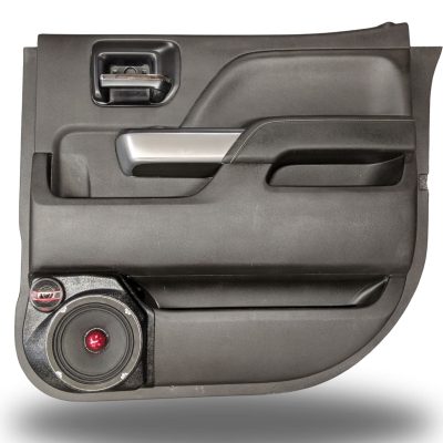 Rear Door Custom Speaker Pods for the 2014-2018 Chevrolet Silverado GMC Sierra to hold 6.5 in and 2.0 in speakers for car audio installation upgrade