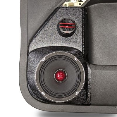 Front Door Custom Speaker Pods for the 2014-2018 Chevrolet Silverado GMC Sierra to hold 6.5 in and 2.0 in speakers for car audio installation upgrade