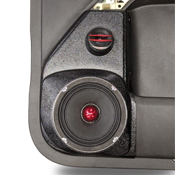 top center Speaker Upgrade for the Front Door of your 2014-2018 Chevrolet Silverado, GMC Sierra. Easy installation of a 6.5" Component Set for the most powerful car stereo possible.