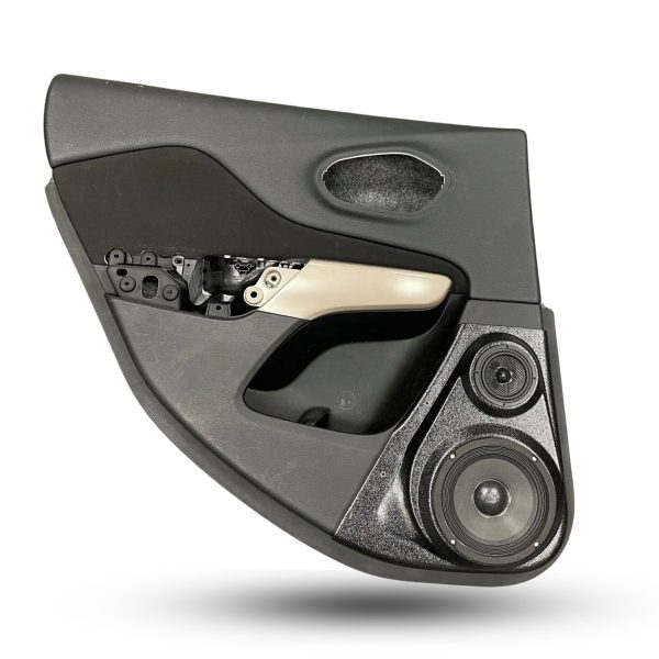 Rear Door Custom Speaker Pods for the 2014-2023 Jeep Cherokee to hold 6.5 in and 3.5 in speakers for car audio installation upgrade