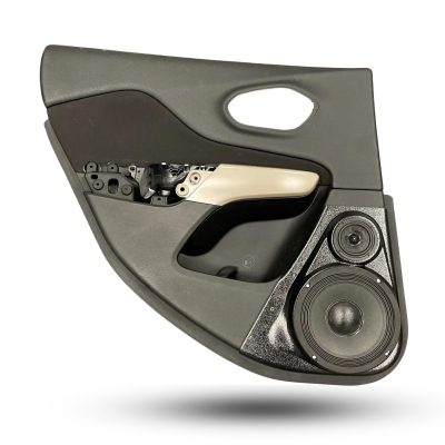 Rear Door Custom Speaker Pods for the 2014-2023 Jeep Cherokee to hold 8.0 in and 3.5 in speakers for car audio installation upgrade