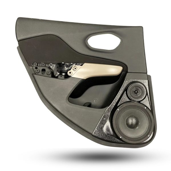 Rear Door Custom Speaker Pods for the 2014-2023 Jeep Cherokee to hold 8.0 in and 3.5 in speakers for car audio installation upgrade
