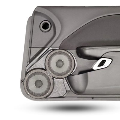 Front Door Custom Speaker Pods for the 2015-2023 Dodge Challenger to hold Dual 6.5 in speakers for car audio installation upgrade