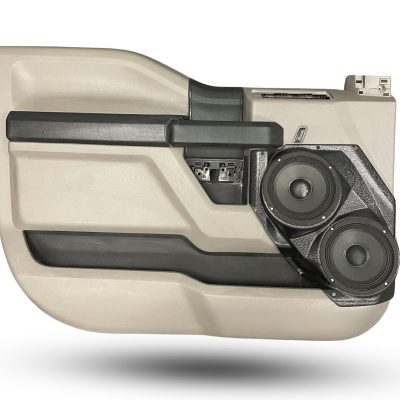Front Door Custom Speaker Pods for the 2015-2020 Ford F-150 F-250F-350 to hold Dual 6.5 in speakers for car audio installation upgrade