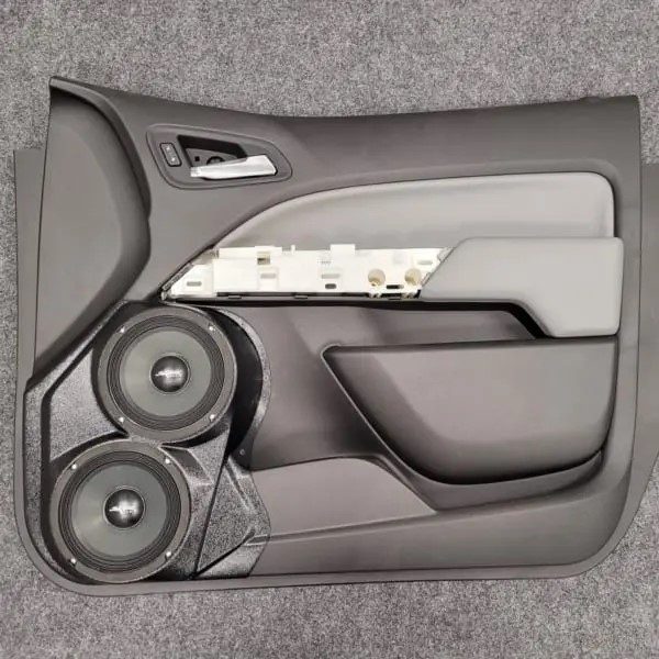 top center Speaker Upgrade for the Front Door of your 2015-2022 Chevrolet Colorado, GMC Canyon. Easy installation of a Dual 6.5" Midrange for the most powerful car stereo possible.