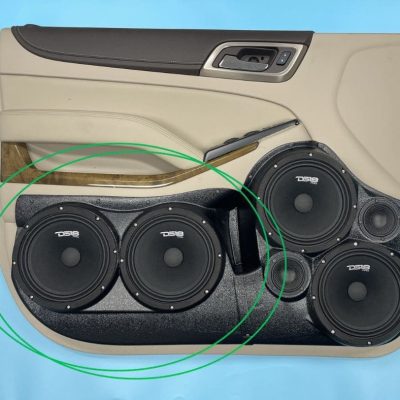 Front Door Custom Speaker Pods for the 2015-2020 Chevrolet Suburban Chevrolet Tahoe GMC Yukon to hold Dual 8.0 in speakers for car audio installation upgrade