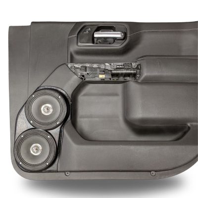 Front Door Custom Speaker Pods for the 2019-2023 Chevrolet Silverado GMC Sierra to hold Dual 6.5 in speakers for car audio installation upgrade
