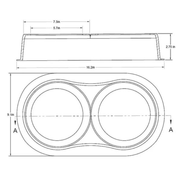 Universal Custom Speaker Pods for the Universal Universal,SelectYourVehicle Universal to hold Dual 6.5 in speakers for car audio installation upgrade