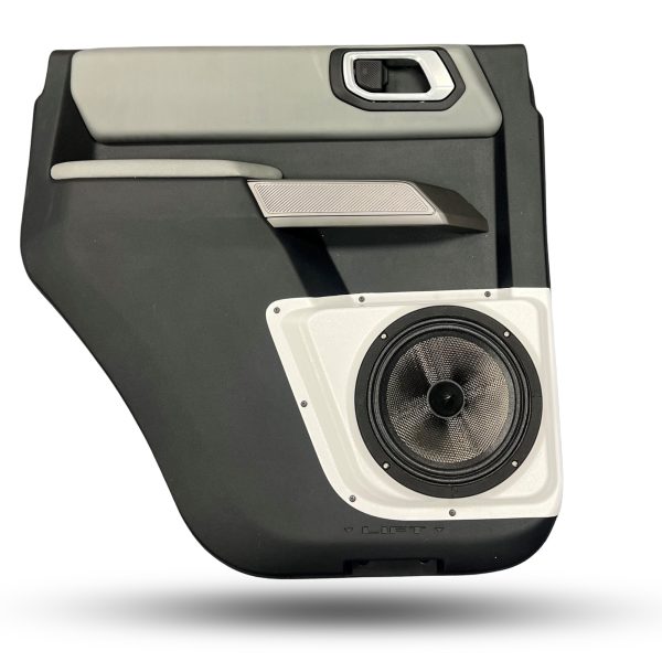 top center Speaker Upgrade for the Rear Door of your 2021-2023 Ford Bronco. Easy installation of a Single 8" Midrange for the most powerful car stereo possible.