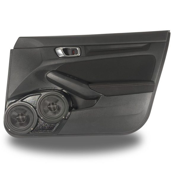 top center Speaker Upgrade for the Front Door of your 2021-2024 Honda Civic. Easy installation of a Dual 6.5" Midrange for the most powerful car stereo possible.